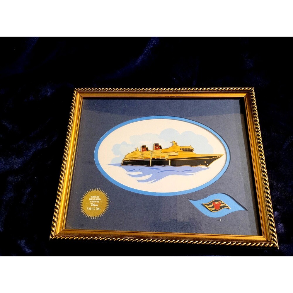 Disney Cruise Line AAA/CAA Exclusive Framed Ship Pin Set Hard to Find